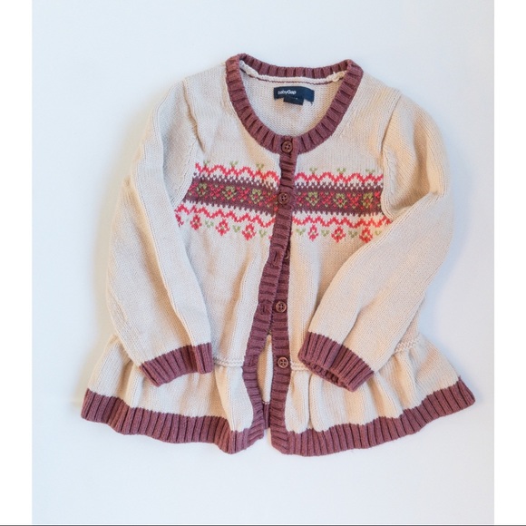 GAP 18-24 months Cream and Brown sweater - Picture 1 of 1
